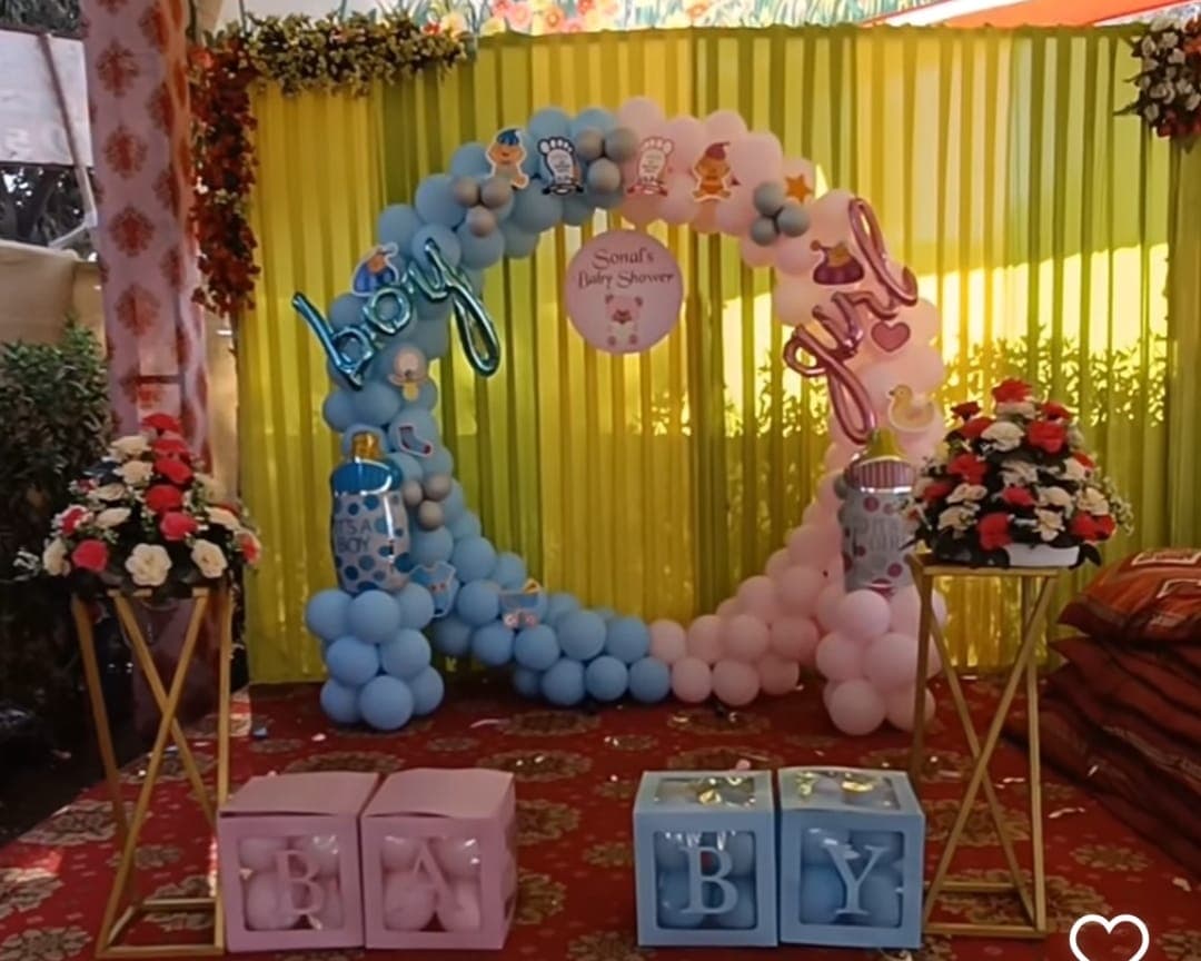 Baby shower décor and celebration setup